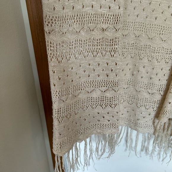 Canyon River blue large open front cream, bohemian cardigan - Picture 2 of 5